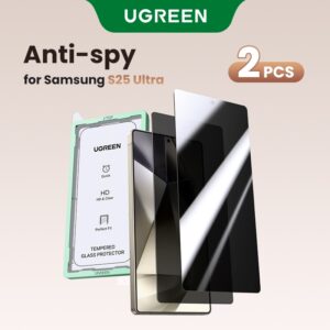 UGREEN 65171 Privacy Screen Protector for Samsung S25 Ultra with Installation Frame (2 Pack)