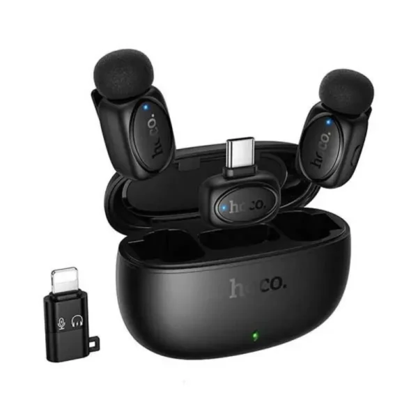 Hoco L19 Graceful Dual Mic Lavalier Wireless Microphone - Image 1