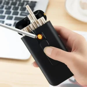 Tungsten Cigarette Case 2-in-1 Interchangeable USB Charging Lighter