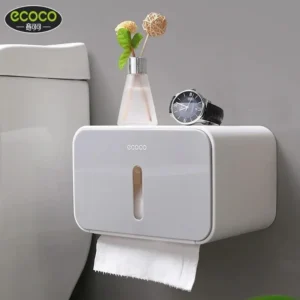 ECOCO Toilet Paper Roll Holder Wall Mounted Bathroom Tissue Box